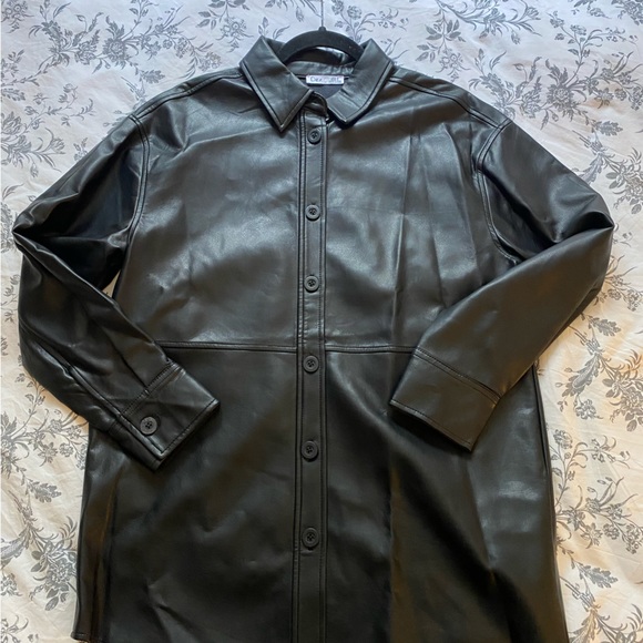 DEX- Faux Leather Shacket - Picture 5 of 7